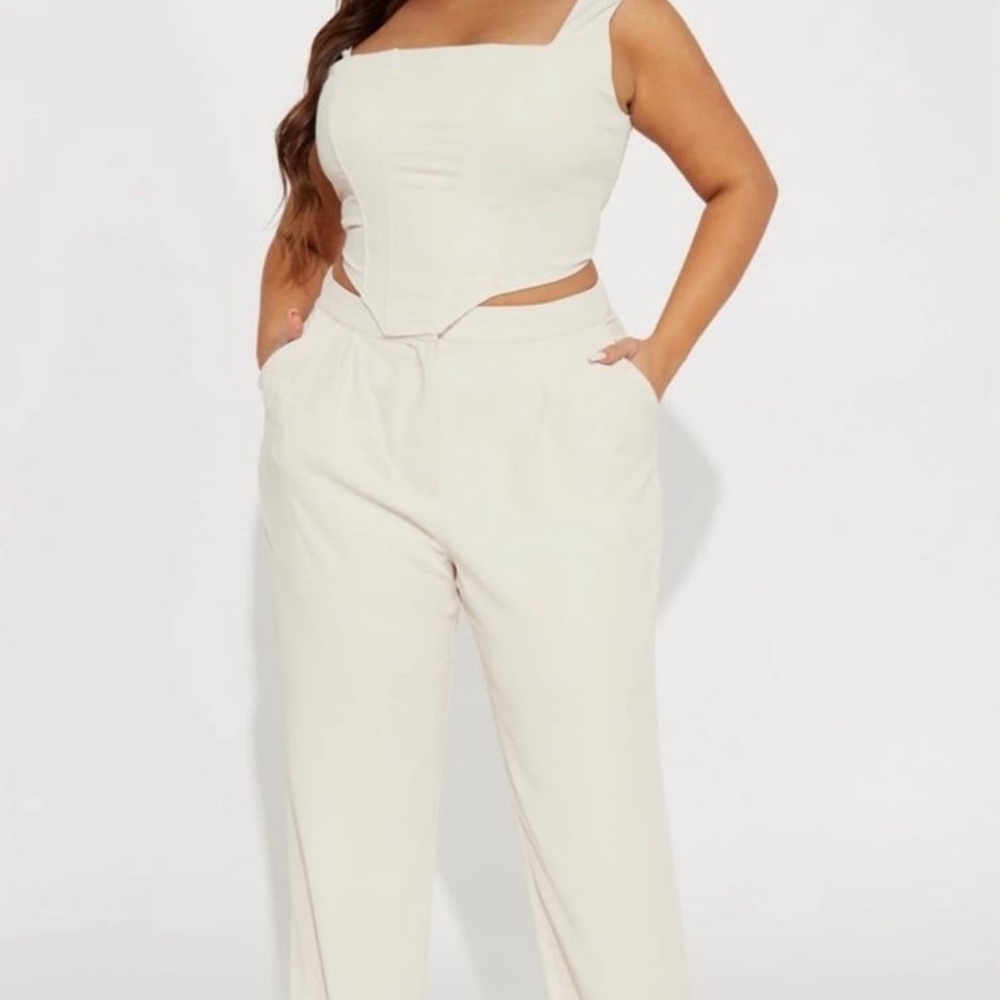 Fashion Nova Cream Wide Leg Elegance